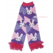 Easter Newborn Baby Rabbit Purple Pink Leg Warmers Leggings & Hot Pink Ruffles LG289
